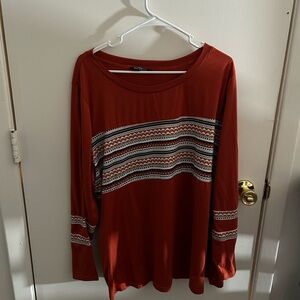 Long Sleeve Rust Orange BloomChic Top US 22-24